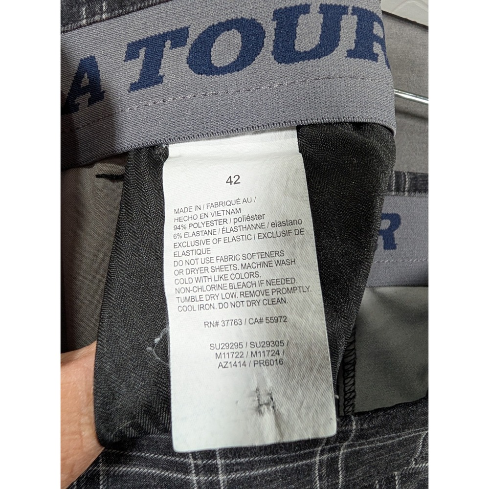 PGA Tour Mens Size 42 Golf Shorts Gray Plaid Flat Front Performance Activewear - Picture 3 of 7